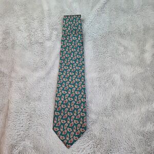 Brooks Brothers Silk Necktie Mens One Size Teal Green Paisley Made in USA